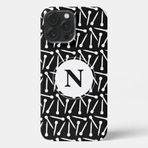Nadeln Handarbeit Monogramm Dunkles iPhone Case 13 Pro Max Hülle