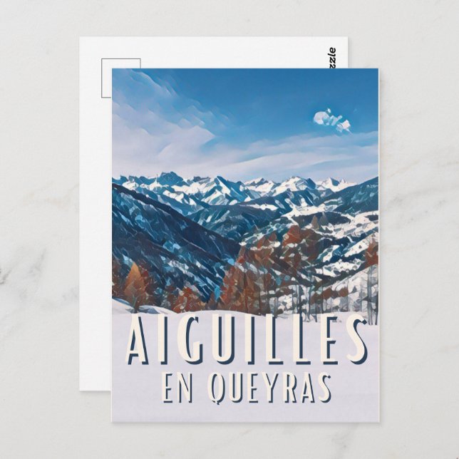 Nadeln in Queyras Station Postkarte (Vorne/Hinten)