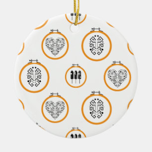 Nadelspitzenstickereirahmen Keramik Ornament