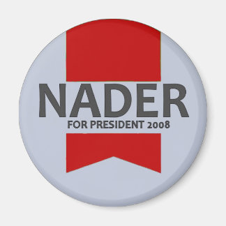 Nader Red Ribbon Button Magnet