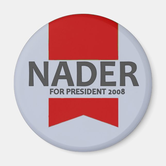 Nader Red Ribbon Button Magnet (Vorne)