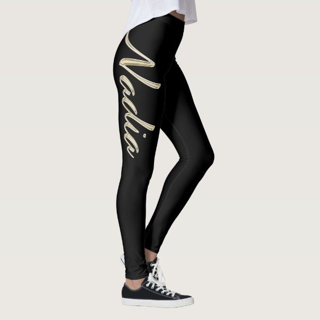 Nadia white gold Handwriting Hose Leggings (Rechts)