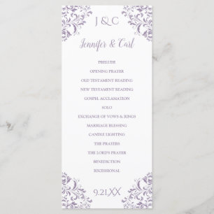 Nadine Hochzeitsprogramm   Tea-Length (Lavendel) Programm