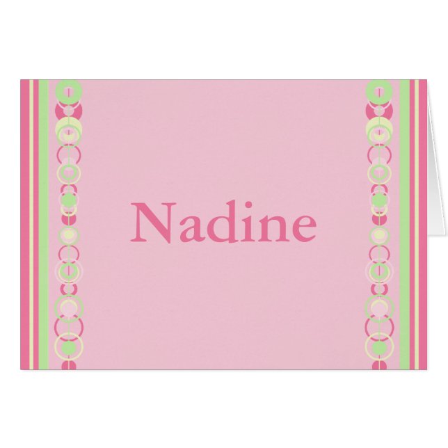 Nadine Modern Circles Individuelle Name Card (Vorderseite (Horizontal))
