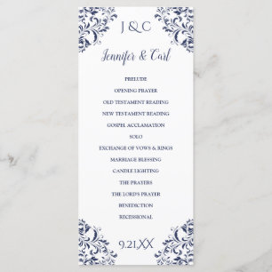 Nadine Wedding Program   Länge des Tees (Navy Blue Programm