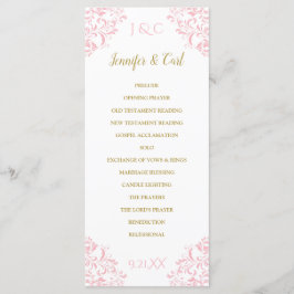 Nadine Wedding Program | Teelänge (Rosa und Gold) Programm