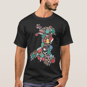 Nadolig Llawen Happy Christmas Wales Map Welsh Xma T-Shirt