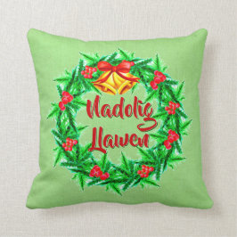 Nadolig Llawen Welsh Frohe Weihnachten Kissen
