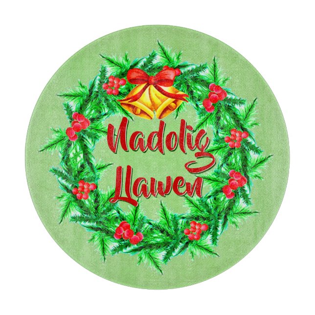 Nadolig Llawen Welsh Frohe Weihnachten Schneidebrett (Vorderseite)