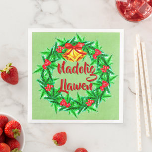 Nadolig Llawen Welsh Frohe Weihnachten Serviette
