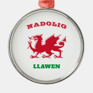 Nadolig Llawen Welsh Frohe Weihnachten Simple Celt Ornament Aus Metall