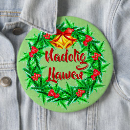 Nadolig Llawen Welsh Frohe Weihnachts-Abzeichen Button