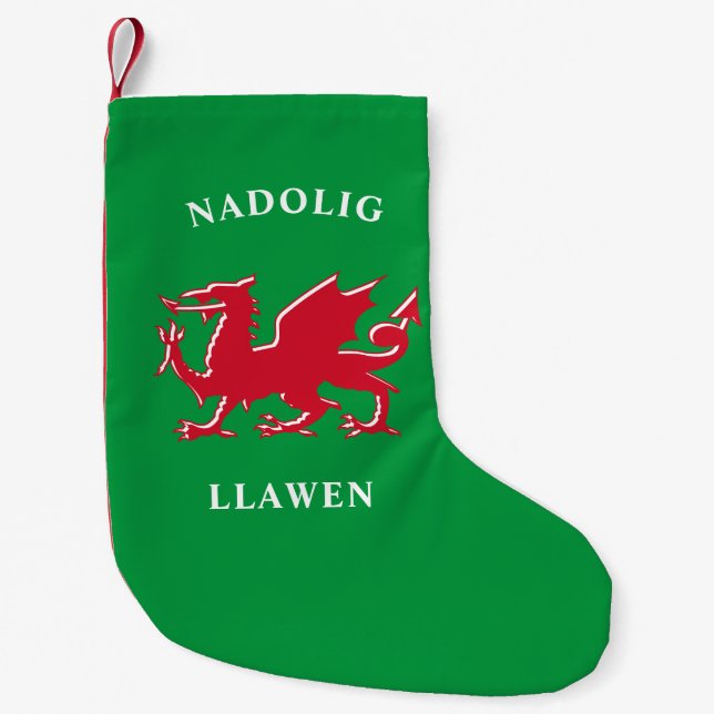 Nadolig Llawen Welsh Simple Celtic Frohe Weihnacht Kleiner Weihnachtsstrumpf (Vorderseite)