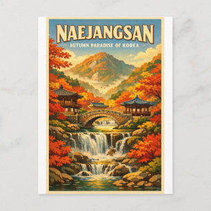 Naejangsan-Berg, Südkorea, in klassischer Darstell Postkarte