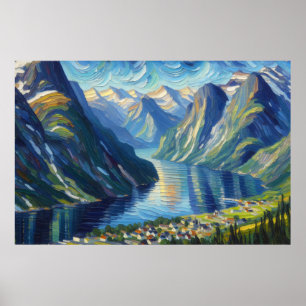 Nærøyfjord Ölgemälde Poster