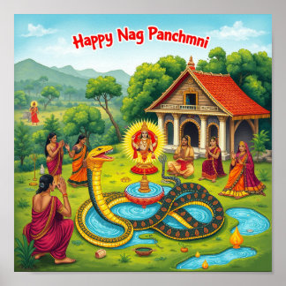 Nag Panchami Ka - Heilige Schlangen Kunst -नाग पंच Poster