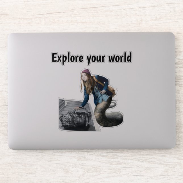 Naga Exploration World Travel Fantasy Art Sticker (Computer)