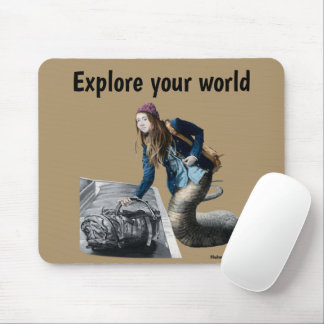 Naga Explorer World Travel Fantasy Art Mouse Pad Mousepad