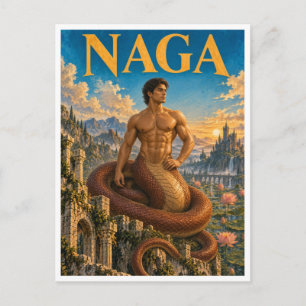 Naga, Gothic Fantasy-Monster Postkarte