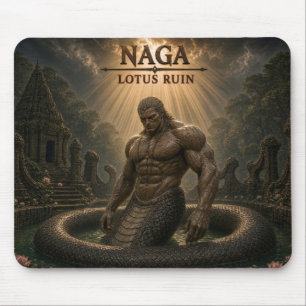 Naga Lotus Ruin Dark Realism Mousepad