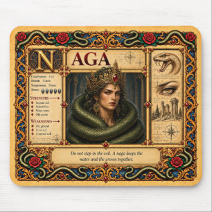 Naga, mittelalterliche Bestiarien-Kunst Mousepad