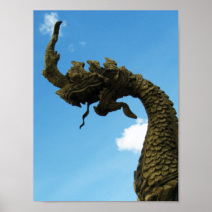 Naga ... Pha That Luang Stupa, Laos Poster