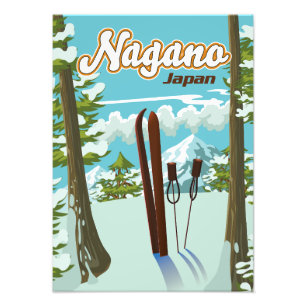 Nagano Japan Ski-Plakat Fotodruck