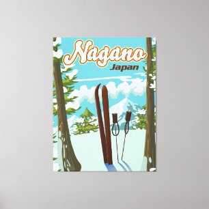 Nagano Japan Ski-Plakat Leinwanddruck