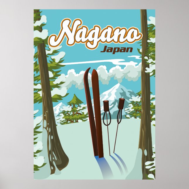 Nagano Japan Skipposter Poster (Vorne)