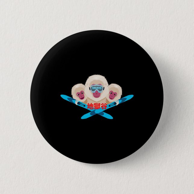 Nagano-Skifahrer Button (Vorderseite)