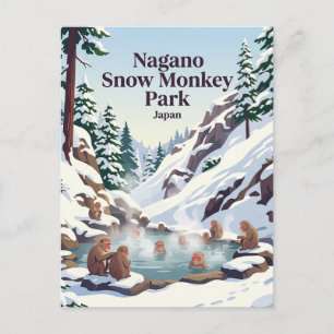 Nagano Snow Monkey Park Japan Postkarte