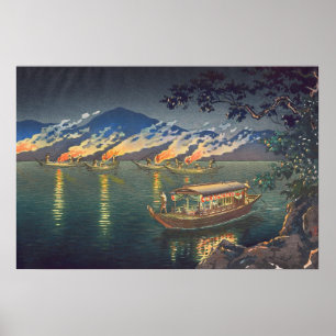 Nagaragawa Kormoran, der Tsuchiya Koitsu fischt Poster