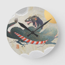 Nagasaki Dragon Round Wall Clock Runde Wanduhr