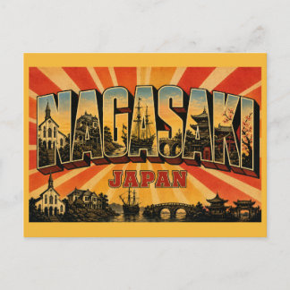 Nagasaki Japan Fusion City Vintage Kunst Postkarte
