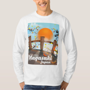 Nagasaki Japanische Blütenplakat. T-Shirt