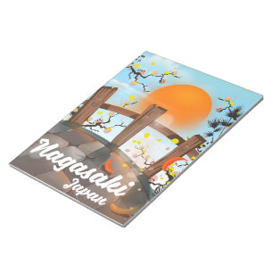 Nagasaki japanisches Blütenposter. Notizblock
