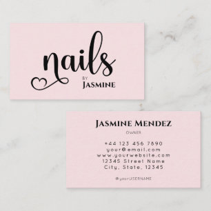 Nägel Blush Pink Professionelle Chic Visitenkarte
