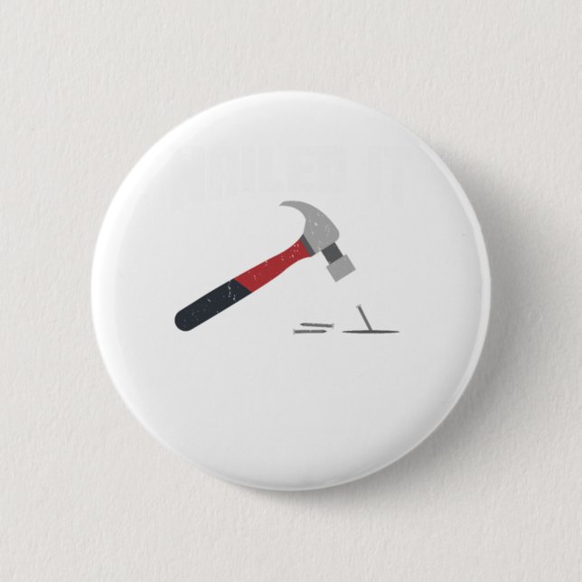 Nagel Es lustige Hammer und Nagel - Holzarbeiter G Button (Vorderseite)
