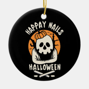 Nägel für ein schönes Halloween gestalten Keramik Ornament