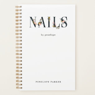 Nägel   Gold Blush Black Floral Typografy Planer