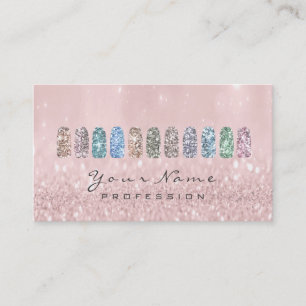 Nagel-Kunst-Glitzer-metallischer Zauber erröten Visitenkarte