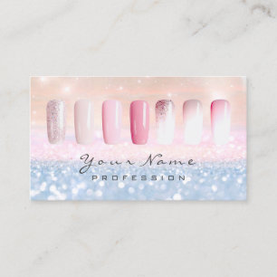 Nagel-Kunst-Glitzer Ombre Pastellrosa-Rosen-Lux Visitenkarte