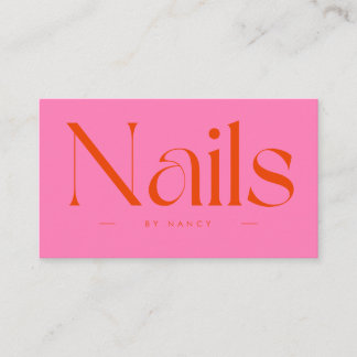 Nagel-Künstler Hot Pink Rot Typografie Visitenkarte