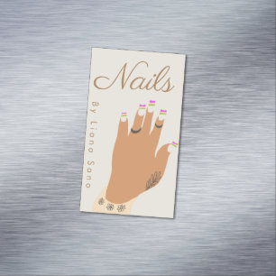Nagel-Künstler-Tattoo-Hand-Illustration Magnetische Visitenkarte
