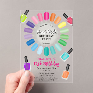 Nägel Maniküre Pediküre Mani Pedi Mädchen Geburtst Acryleinladungen
