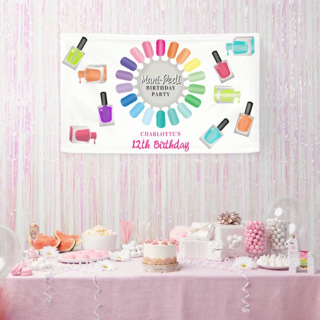 Nägel Maniküre Pediküre Mani Pedi Mädchen Geburtst Banner (Party)