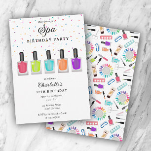 Nagel-Maniküre-Pediküre-Mani-Pedi-Mädchen-Spa-Gebu Einladung