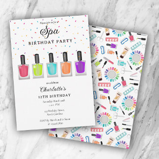 Nagel-Maniküre-Pediküre-Mani-Pedi-Mädchen-Spa-Gebu Einladung