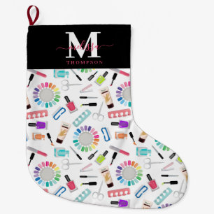 Nägel Maniküre Pediküre Schönheitssalon Monogramm Großer Weihnachtsstrumpf