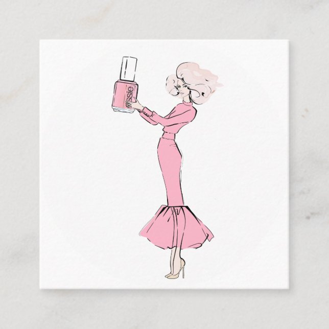 Nägel Quadratische Visitenkarte (Vorderseite)